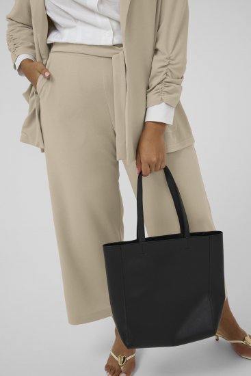 Kaffe Curve Pheolo Cropped Pants Feather Grey - Pantaloni din material textil - 