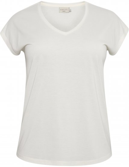 Kaffe Curve Lina V-Neck T-Shirt White - Tricouri - 