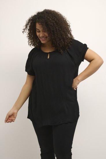 Kaffe Curve Ami Mânecă scurtă Bluză Negru intens - Tricouri - 