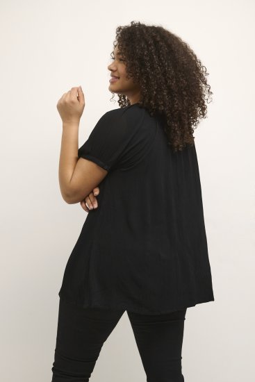 Kaffe Curve Ami Mânecă scurtă Bluză Negru intens - Tricouri - 