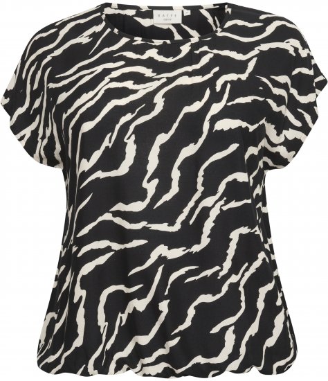 Kaffe Curve Sonna Stanley Top Negru/Antique Imprimeu zebra - Tricouri - 