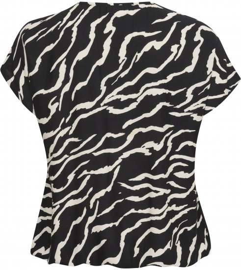 Kaffe Curve Sonna Stanley Top Negru/Antique Imprimeu zebra - Tricouri - 