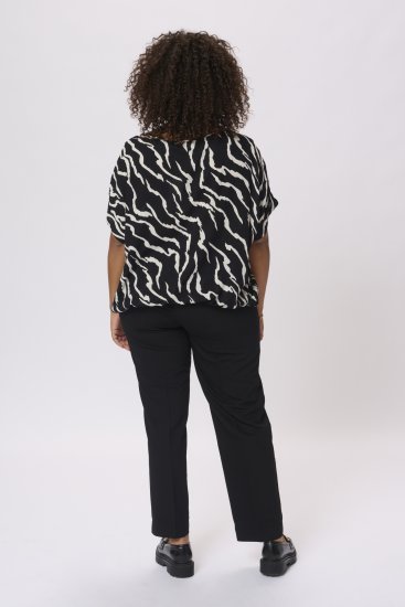 Kaffe Curve Sonna Stanley Top Negru/Antique Imprimeu zebra - Tricouri - 