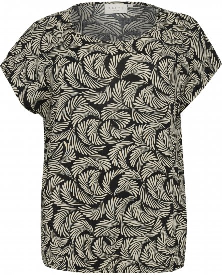 Kaffe Curve Sonna Stanley Top Negru intens/Alb antic imprimeu - Tricouri - 