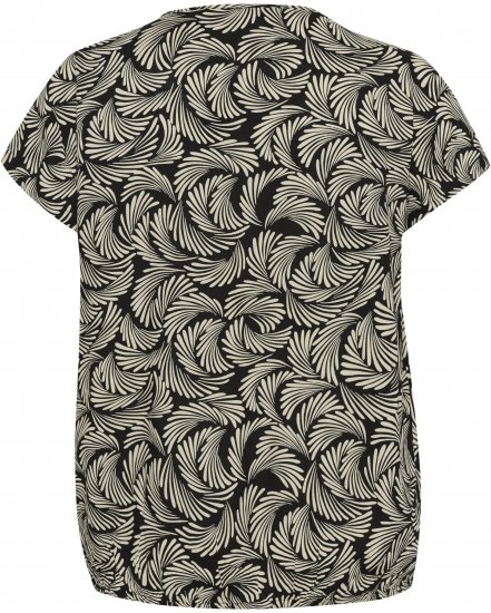 Kaffe Curve Sonna Stanley Top Negru intens/Alb antic imprimeu - Tricouri - 