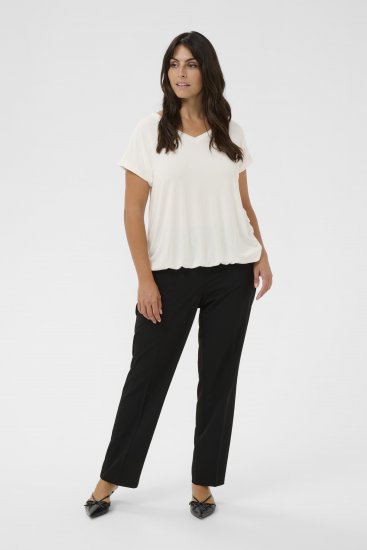 Kaffe Curve Jena V-Neck Tricou Chalk - Tricouri - 