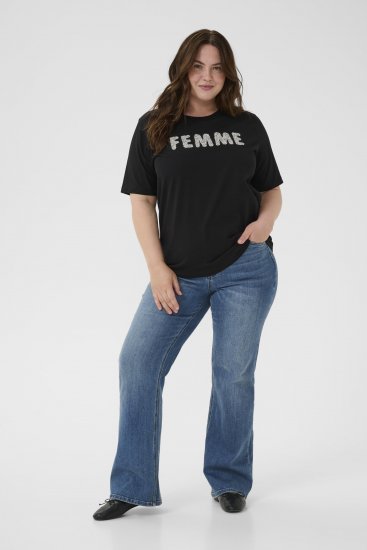Kaffe Curve Ariana T-Shirt Black - Tricouri - 