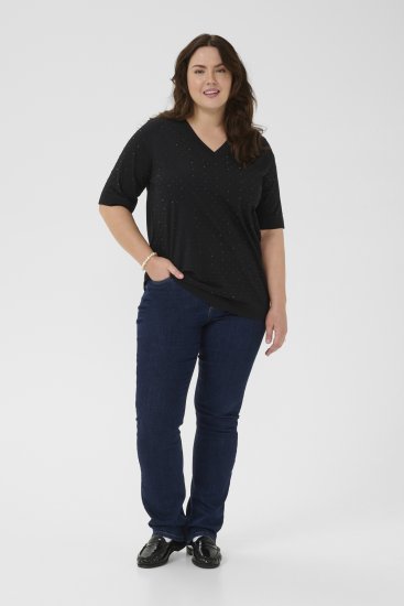 Kaffe Curve Phoelina T-Shirt Black - Tricouri - 