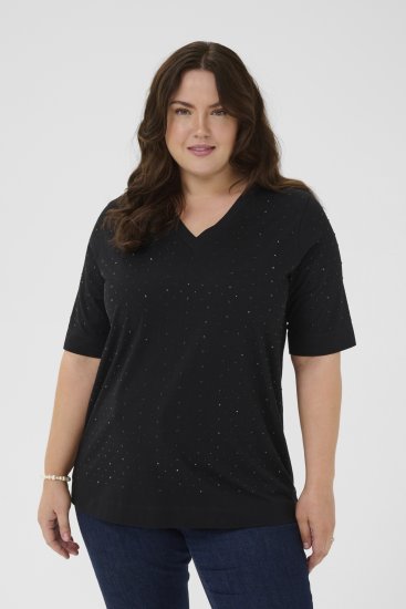 Kaffe Curve Phoelina T-Shirt Black - Tricouri - 