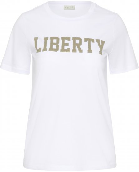 Kaffe Curve June Tricou Alb - Tricouri imprimate pentru femei - 