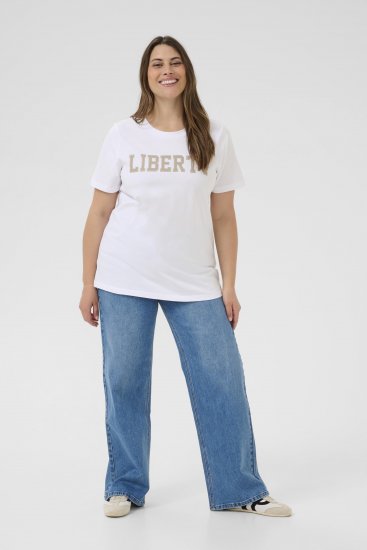 Kaffe Curve June Tricou Alb - Tricouri imprimate pentru femei - 