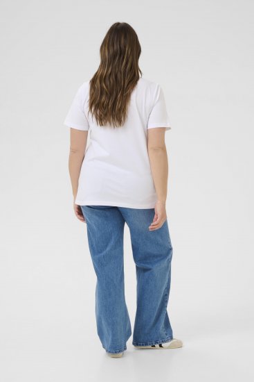 Kaffe Curve June Tricou Alb - Tricouri imprimate pentru femei - 