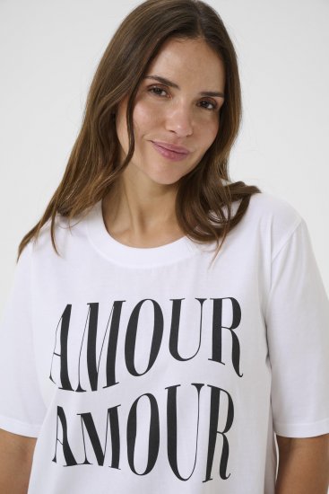 Kaffe Curve Chari T-Shirt Optical White - Tricouri - 