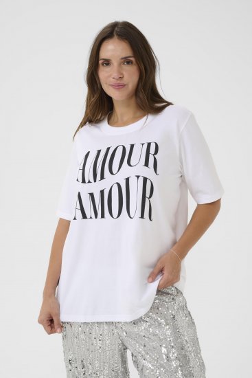 Kaffe Curve Chari T-Shirt Optical White - Tricouri - 