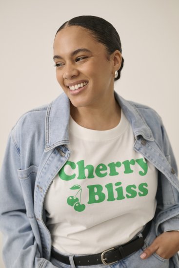 Kaffe Curve Chari T-Shirt Chalk - Tricouri - 