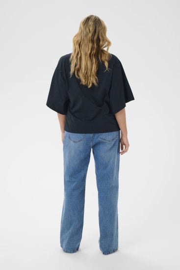Kaffe Curve Stormi T-Shirt Navy - Tricouri - 