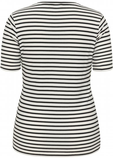 Kaffe Curve Lia Flower T-Shirt Chalk/Deep Black - Tricouri - 