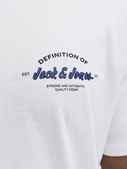 Jack & Jones Brandon T-Shirt White - Tricouri - Tricouri Bărbați Mărimi Mari