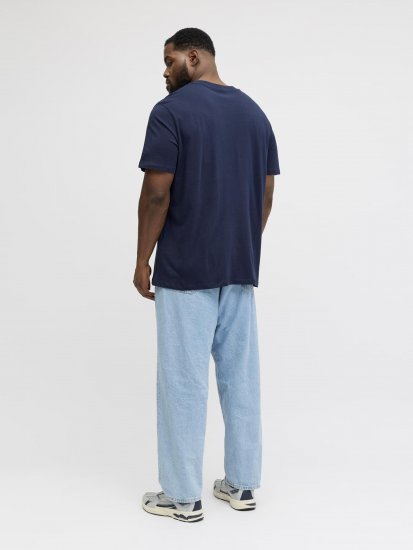 Jack & Jones Brandon T-Shirt Blue - Tricouri - Tricouri Bărbați Mărimi Mari