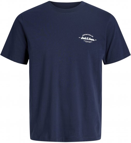 Jack & Jones Brandon T-Shirt Blue - Tricouri - Tricouri Bărbați Mărimi Mari