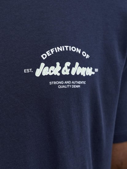 Jack & Jones Brandon T-Shirt Blue - Tricouri - Tricouri Bărbați Mărimi Mari