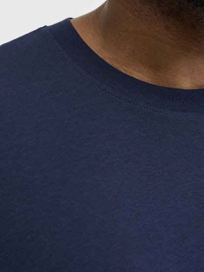 Jack & Jones Brandon T-Shirt Blue - Tricouri - Tricouri Bărbați Mărimi Mari