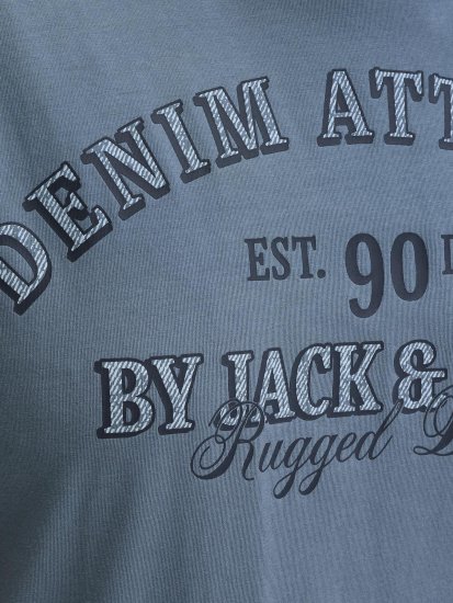 Jack & Jones Edenver T-Shirt Blue - Tricouri - Tricouri Bărbați Mărimi Mari