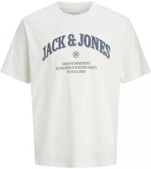 Jack & Jones Edenver T-Shirt White - Tricouri - Tricouri Bărbați Mărimi Mari