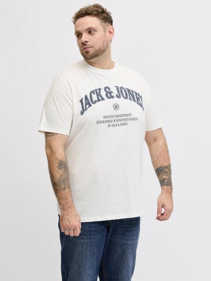 Jack & Jones Edenver T-Shirt White - Tricouri - Tricouri Bărbați Mărimi Mari