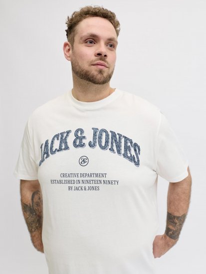 Jack & Jones Edenver T-Shirt White - Tricouri - Tricouri Bărbați Mărimi Mari