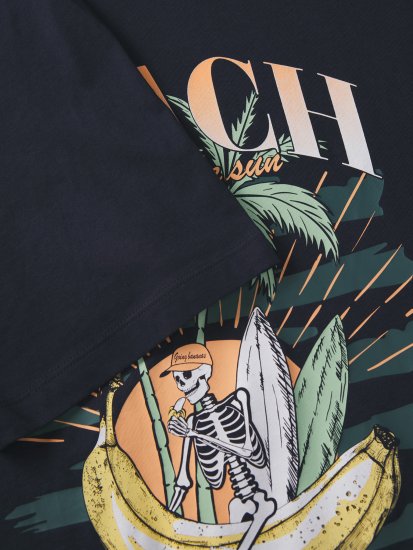 Jack & Jones King Crew Neck T-Shirt Navy - Tricouri cu imprimeu - Tricouri cu imprimeu mărimi mari