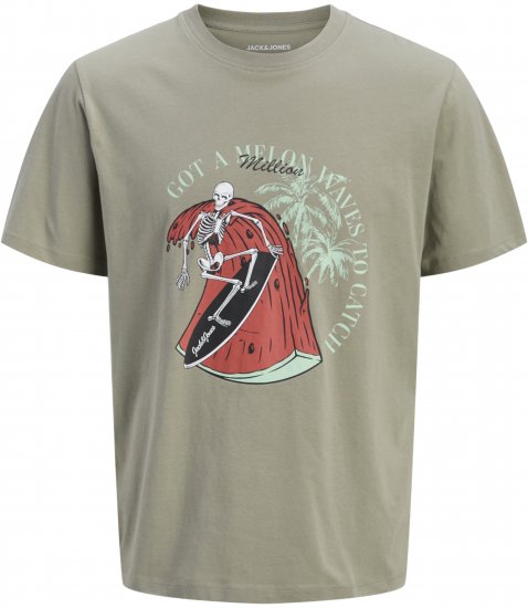 Jack & Jones King Crew Neck T-Shirt Grey - Tricouri cu imprimeu - Tricouri cu imprimeu mărimi mari