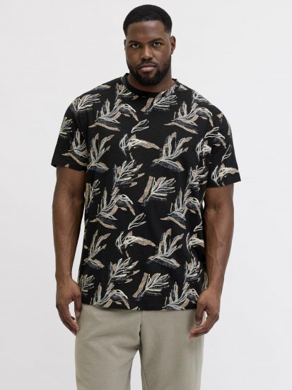 Jack & Jones Montauk T-Shirt Black - Tricouri - Tricouri Bărbați Mărimi Mari