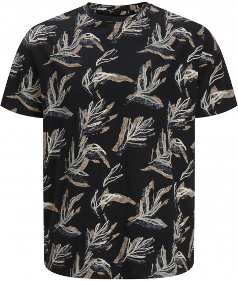 Jack & Jones Montauk T-Shirt Black - Tricouri - Tricouri Bărbați Mărimi Mari
