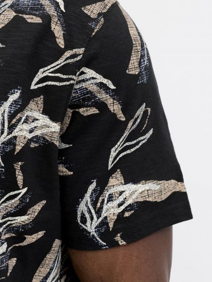 Jack & Jones Montauk T-Shirt Black - Tricouri - Tricouri Bărbați Mărimi Mari