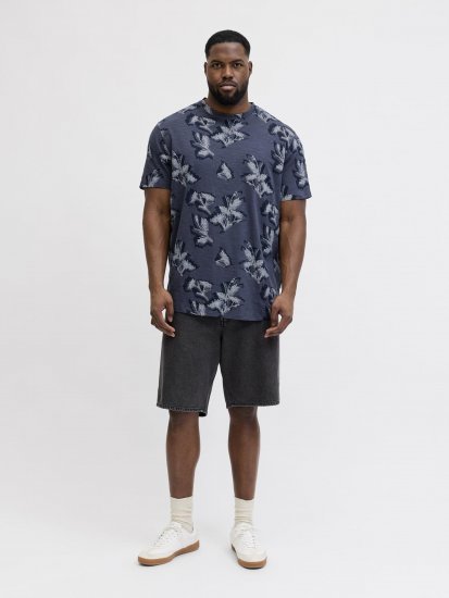 Jack & Jones Montauk T-Shirt Blue - Tricouri - Tricouri Bărbați Mărimi Mari