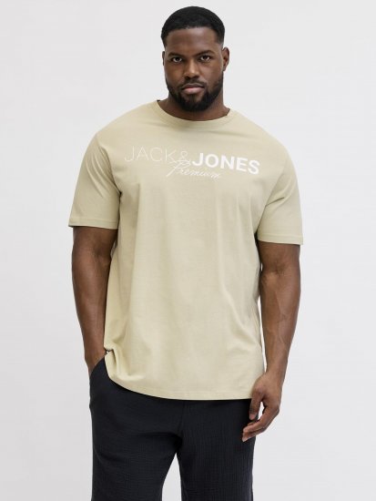 Jack & Jones Blaneo Short Sleeve T-shirt Beige - Tricouri - Tricouri Bărbați Mărimi Mari