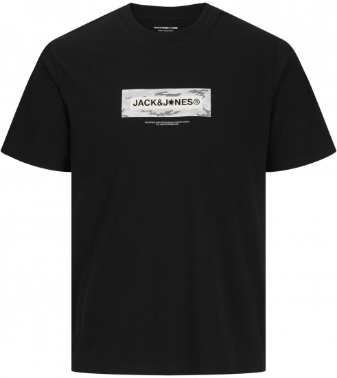 Jack & Jones Breeze Branded T-Shirt Black - Tricouri - Tricouri Bărbați Mărimi Mari