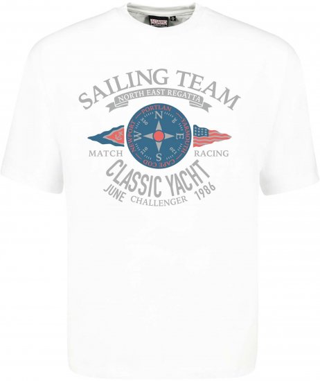 Adamo Sailing Comfort Fit T-Shirt White - Tricouri cu imprimeu - Tricouri cu imprimeu mărimi mari