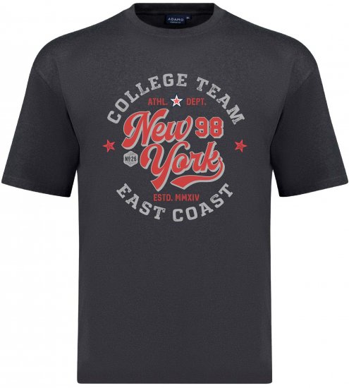 Adamo Motivshirt Comfort Fit College Anthracite - Tricouri cu imprimeu - Tricouri cu imprimeu mărimi mari