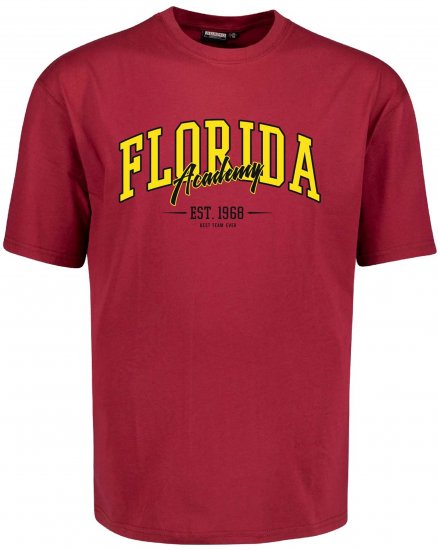 Adamo Florida Comfort Fit T-Shirt Red - Tricouri cu imprimeu - Tricouri cu imprimeu mărimi mari