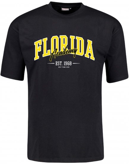 Adamo Florida Comfort Fit T-Shirt Black - Tricouri cu imprimeu - Tricouri cu imprimeu mărimi mari