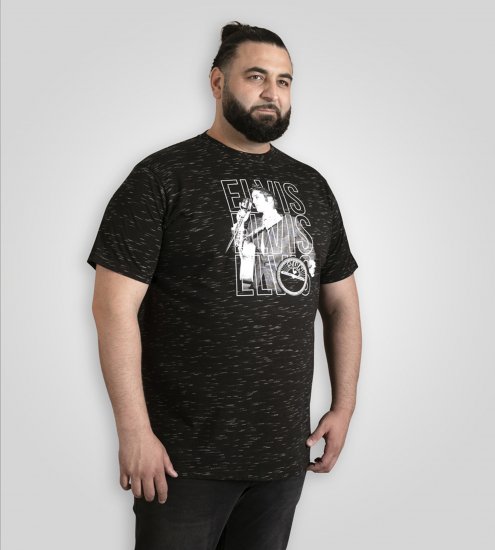 D555 Official Elvis Presley Printed T-Shirt Black - Tricouri cu imprimeu - Tricouri cu imprimeu mărimi mari