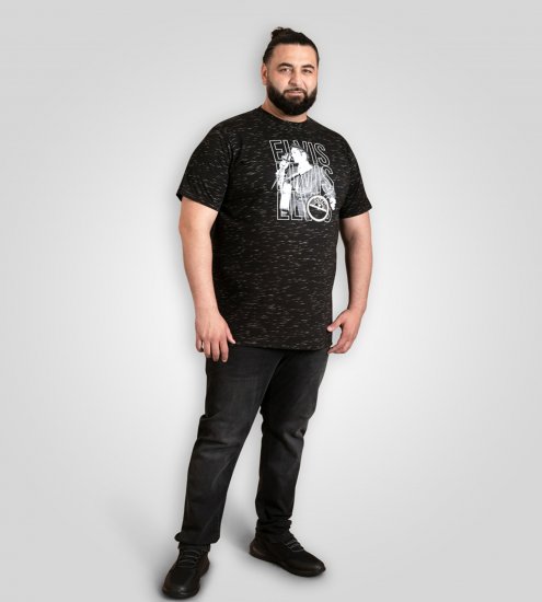 D555 Official Elvis Presley Printed T-Shirt Black - Tricouri cu imprimeu - Tricouri cu imprimeu mărimi mari