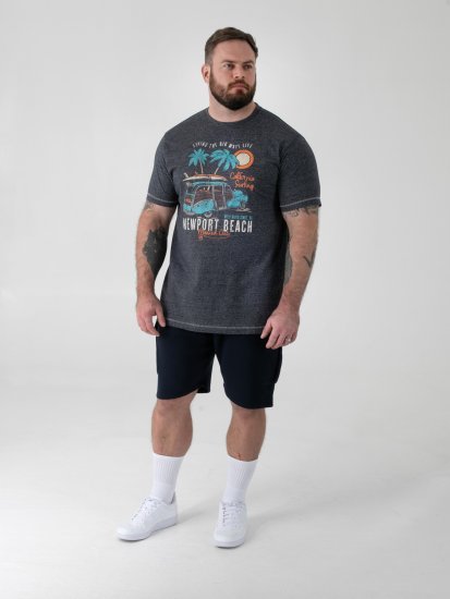 D555 Moyles Newport Beach Woody Car Printed T-Shirt Navy Twist - Tricouri cu imprimeu - Tricouri cu imprimeu mărimi mari