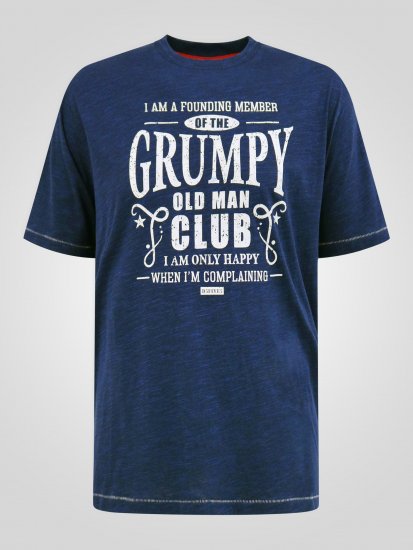 D555 Cooper Grumpy Old Man Printed T-Shirt Navy - Tricouri cu imprimeu - Tricouri cu imprimeu mărimi mari
