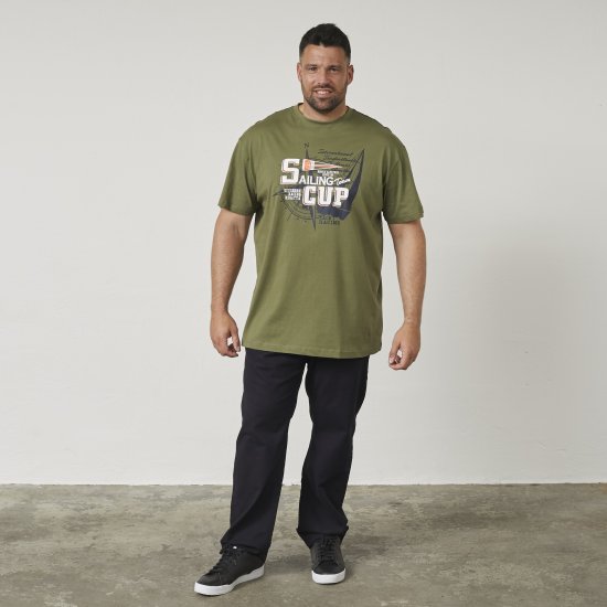 North Latitude 61119 Tricou Cu Imprimeu Verde Măsliniu - Tricouri - Tricouri Bărbați Mărimi Mari