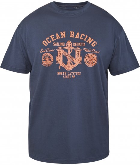 North Latitude 61121 Tricou Cu Imprimeu Albastru Marin - Tricouri - Tricouri Bărbați Mărimi Mari