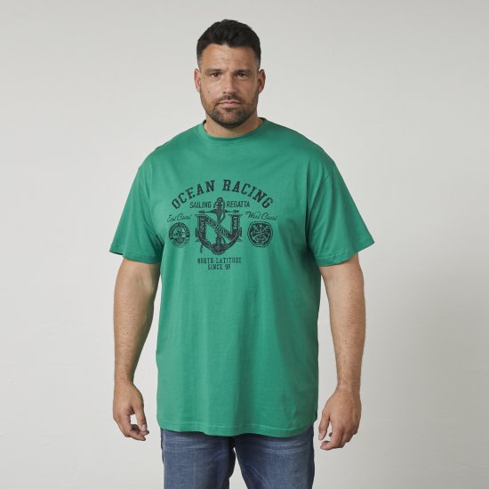 North Latitude 61121 Tricou Cu Imprimeu Verde - Tricouri - Tricouri Bărbați Mărimi Mari