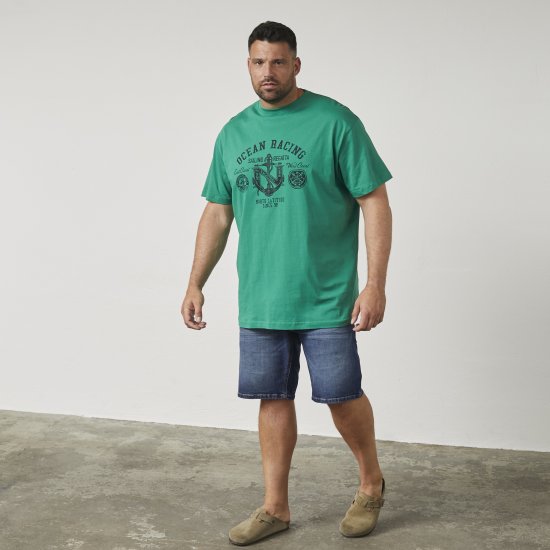 North Latitude 61121 Tricou Cu Imprimeu Verde - Tricouri - Tricouri Bărbați Mărimi Mari